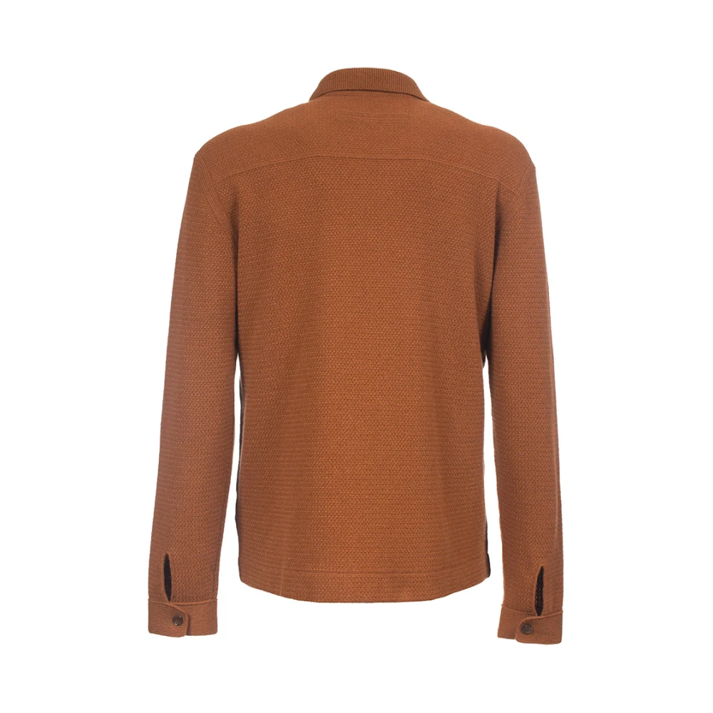 Ermenegildo Zegna Cashmere Overshirt Oasi met knoopsluiting Brown Heren