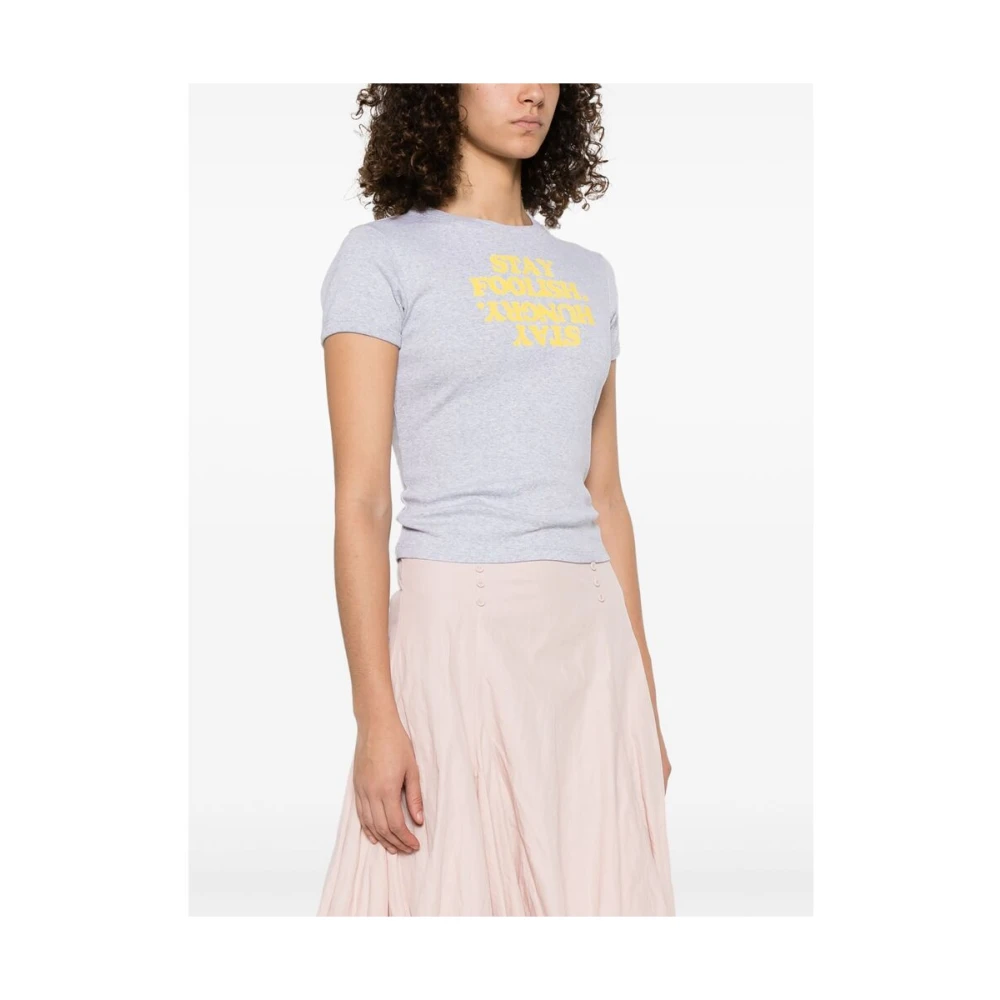 Coperni Heather Grey Crew Neck T-shirt Gray Dames