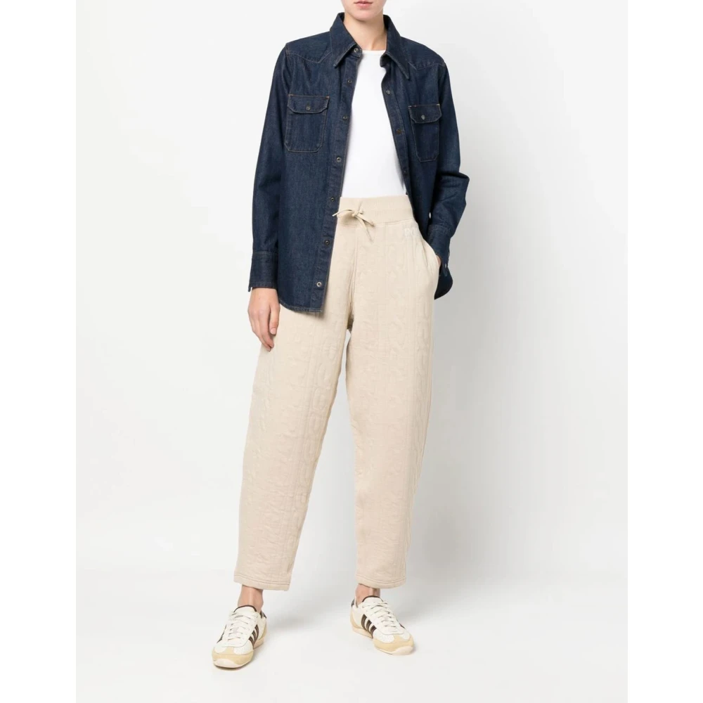 Polo Ralph Lauren Gewatteerde Logo Broek Room Broek Beige Dames