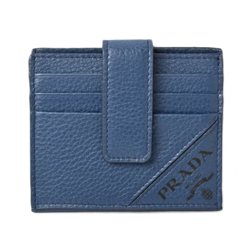 Prada Vintage Pre-owned Leather wallets Blue Heren