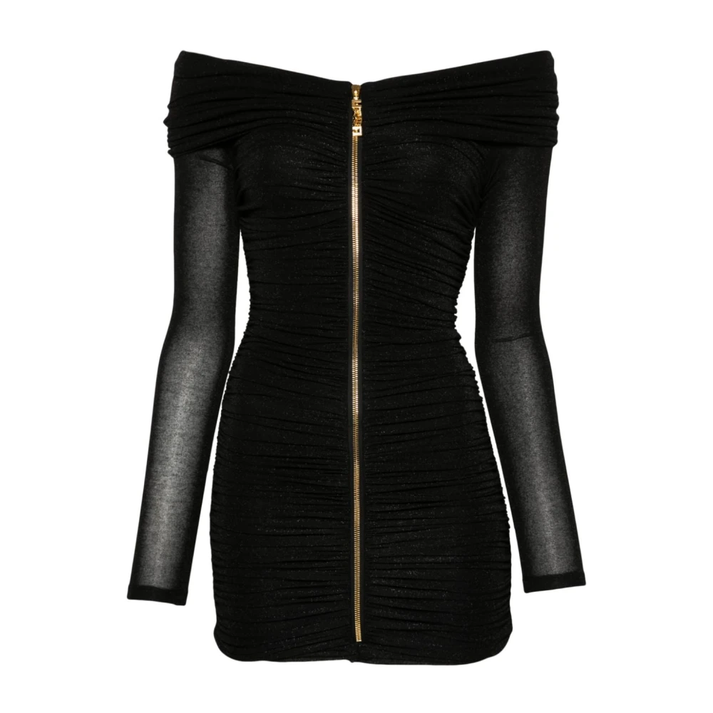 Elisabetta Franchi Zwarte Jurk Aw24 Dameskleding Black Dames