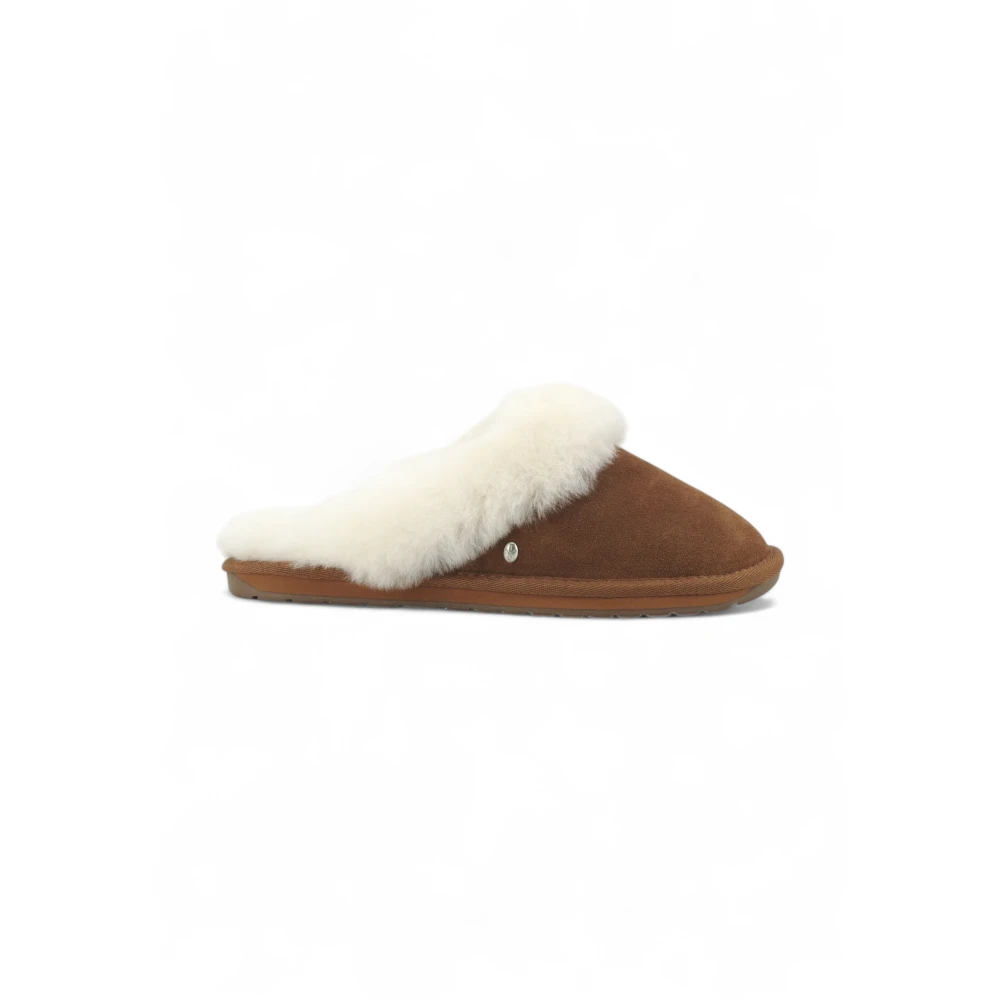 EMU Australia Jolie Chestnut Brown Womens slipper mules W10015-20 in a Plain Suede Leather in Size 5 - Image 4
