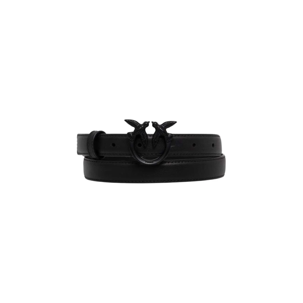 Pinko Damen Schwarz - Schmaler Ledergürtel Love Birds Color-Block-Optik 2Cm - S - Bild 4