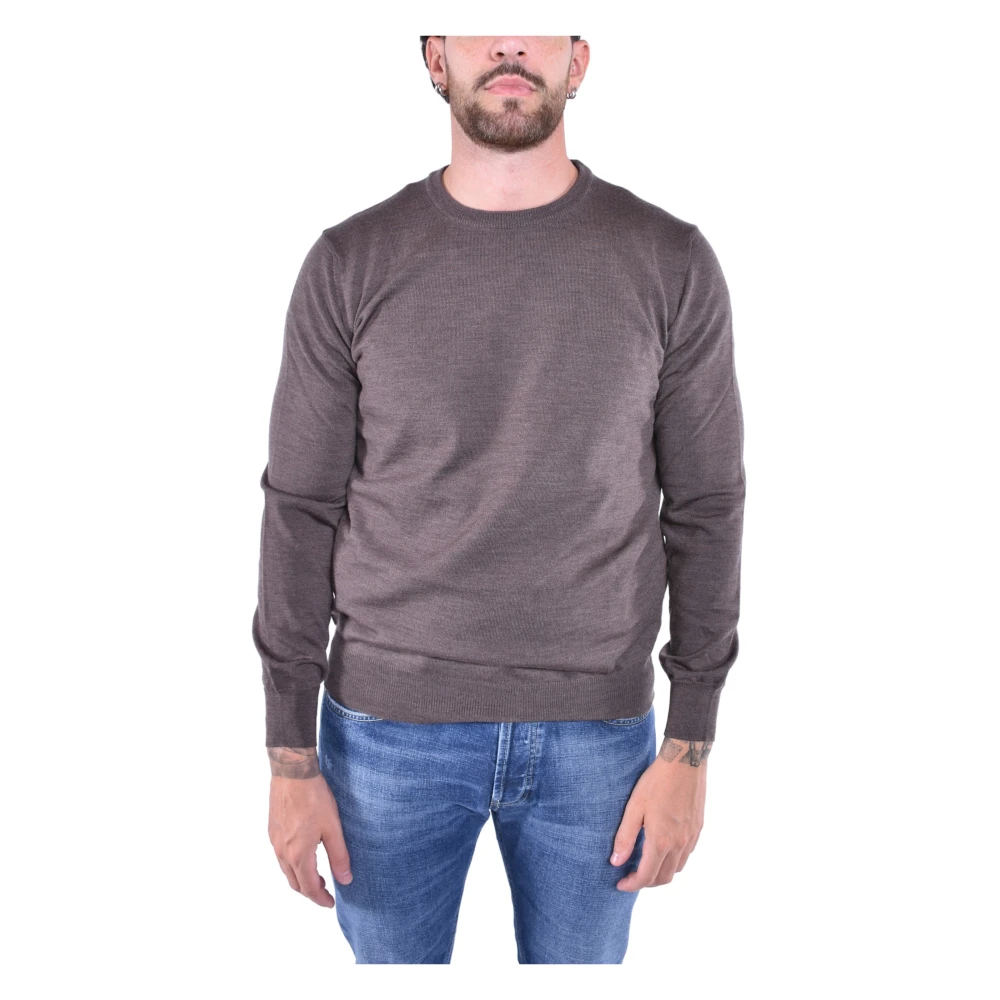 Kangra Uomo Marrone Morbid Maglione Girocollo Lana