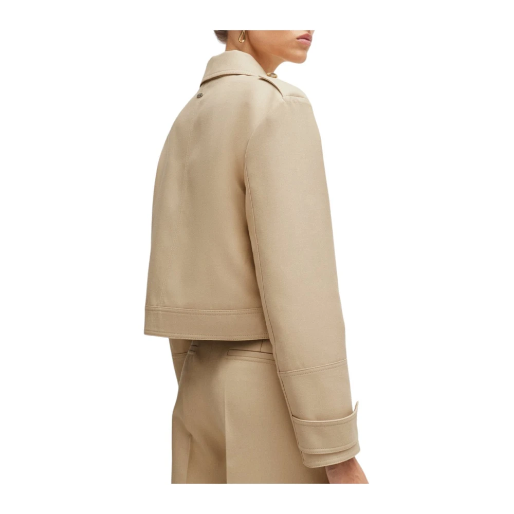 Boss Stijlvolle Jafeli Open Coat Beige Dames