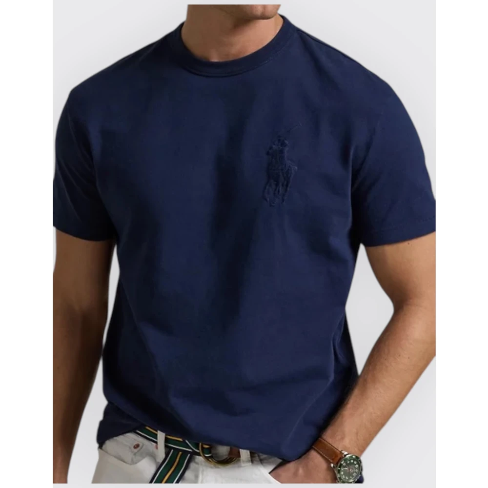 Polo Ralph Lauren Custom Slim-Fit Katoenen T-Shirt Blue Heren
