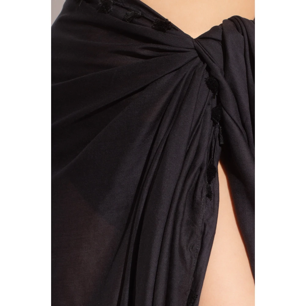 Melissa Odabash Gefranjerde pareo Black Dames