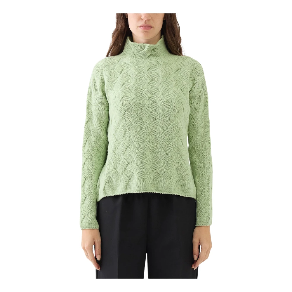 Le Tricot Perugia Kasjmier Zijde Trui Groen Green Dames