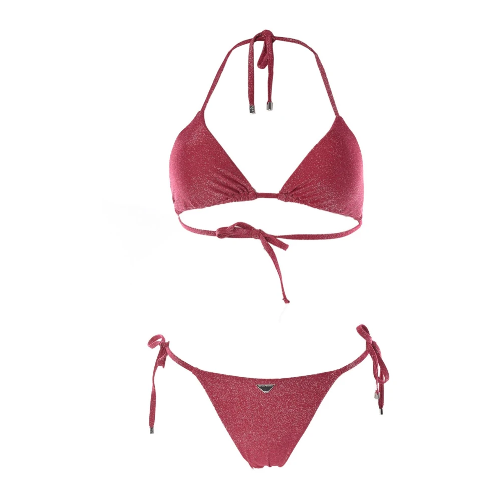 Emporio Armani Glittery 2-Delig Bikini Badpak Red Dames