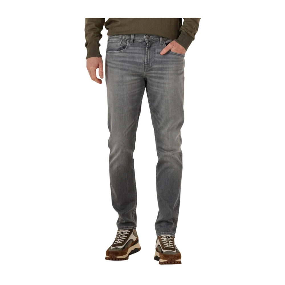 7 For All Mankind Men's Gray Slim Fit Jeans, W36, Slimmy Tapered Jeans