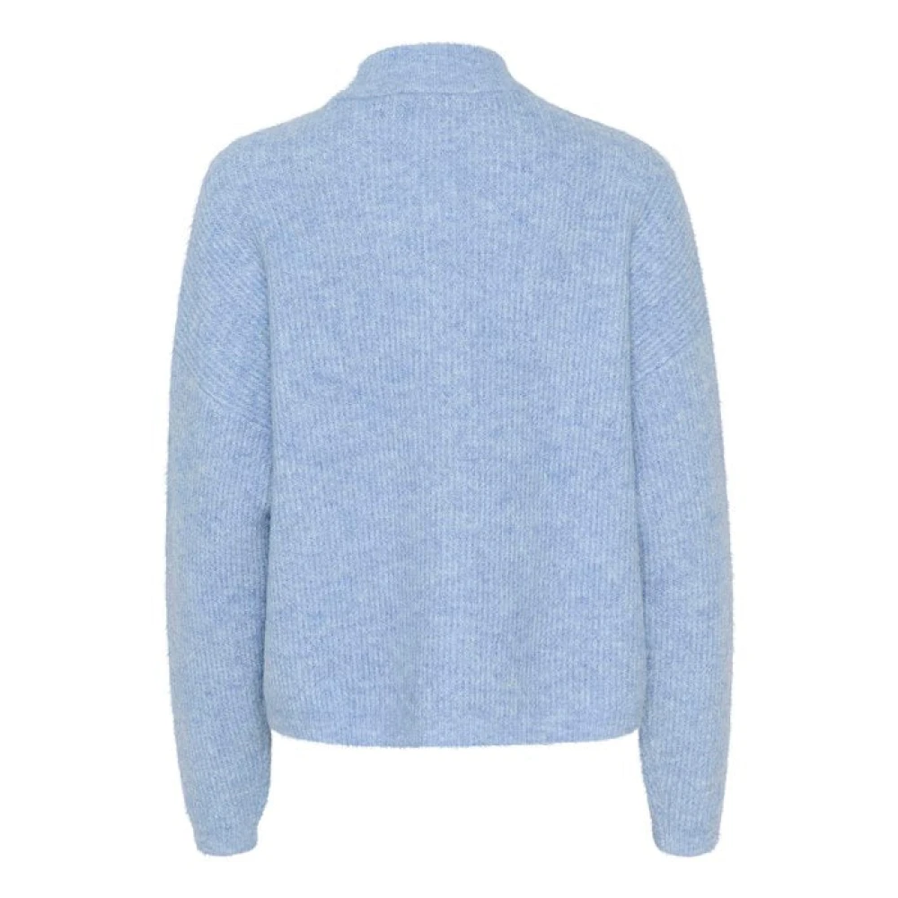 Gestuz Blauwe Melange Korte Cardigan Blue Dames