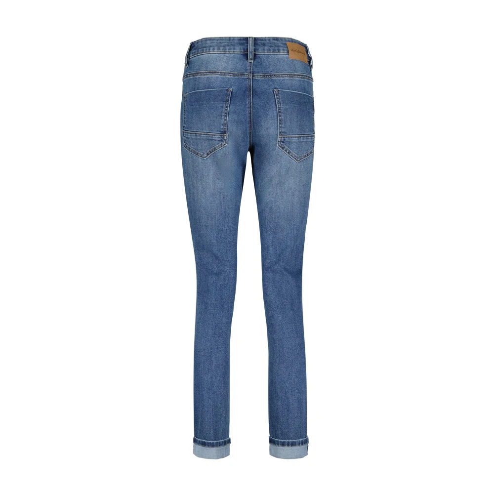 Red Button Slim-Fit Stone Beaded Jeans Blue Dames