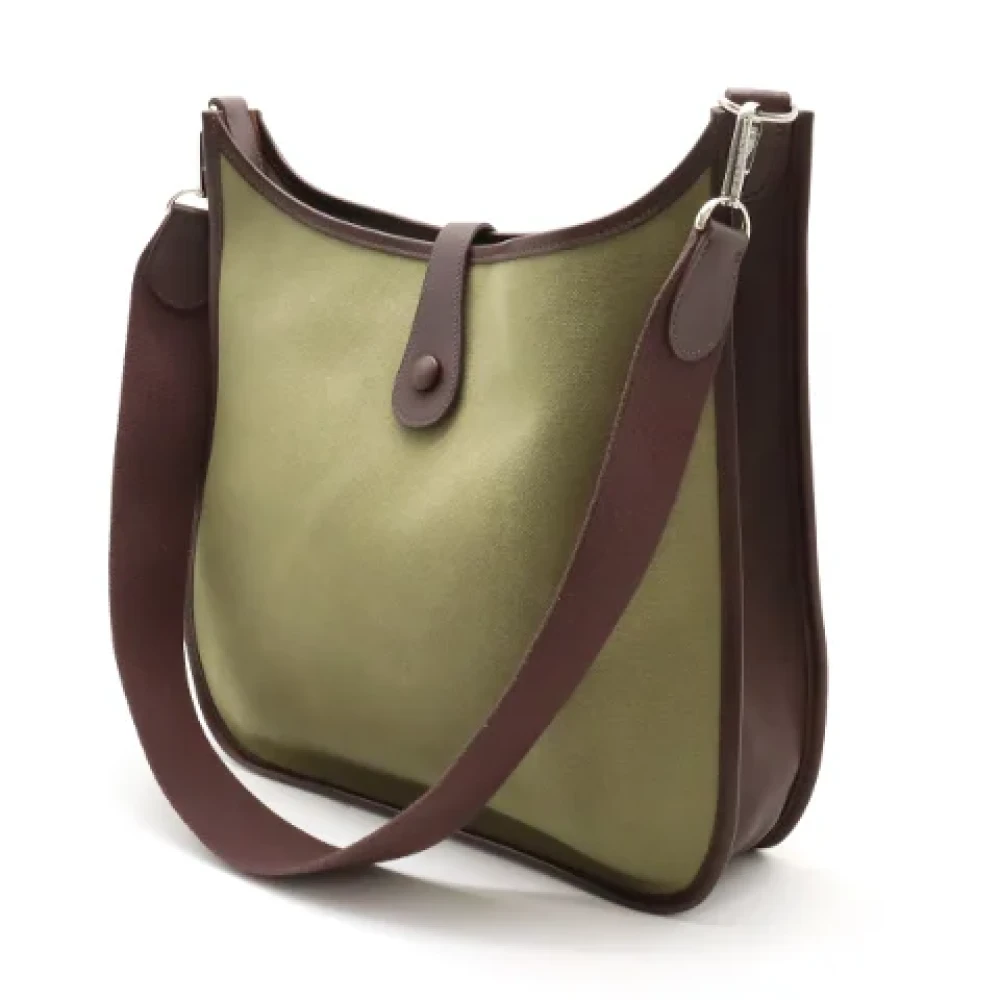 Hermès Vintage Pre-owned Canvas shoulder-bags Green Dames