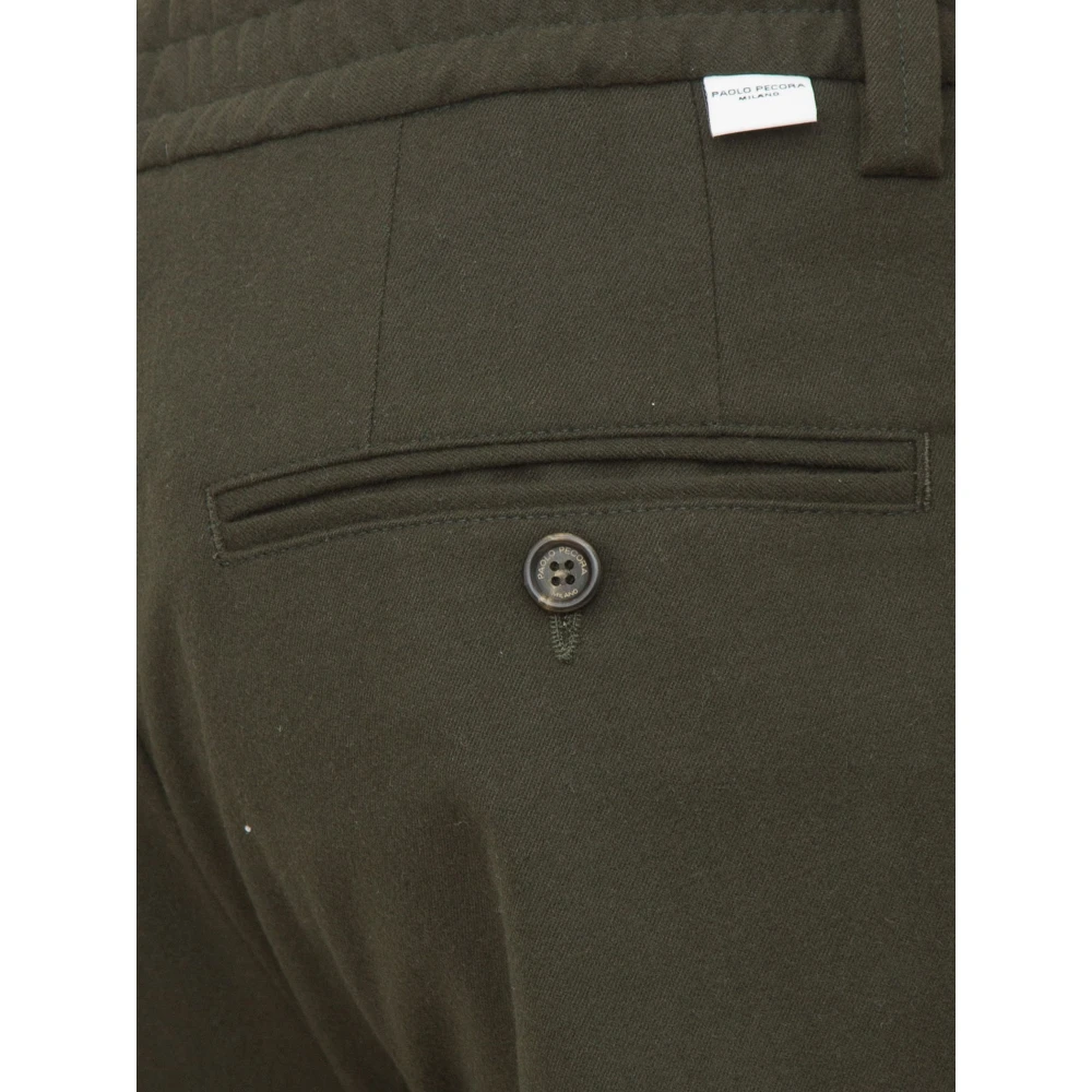 Paolo Pecora Groene Stoffen Broek Green Heren