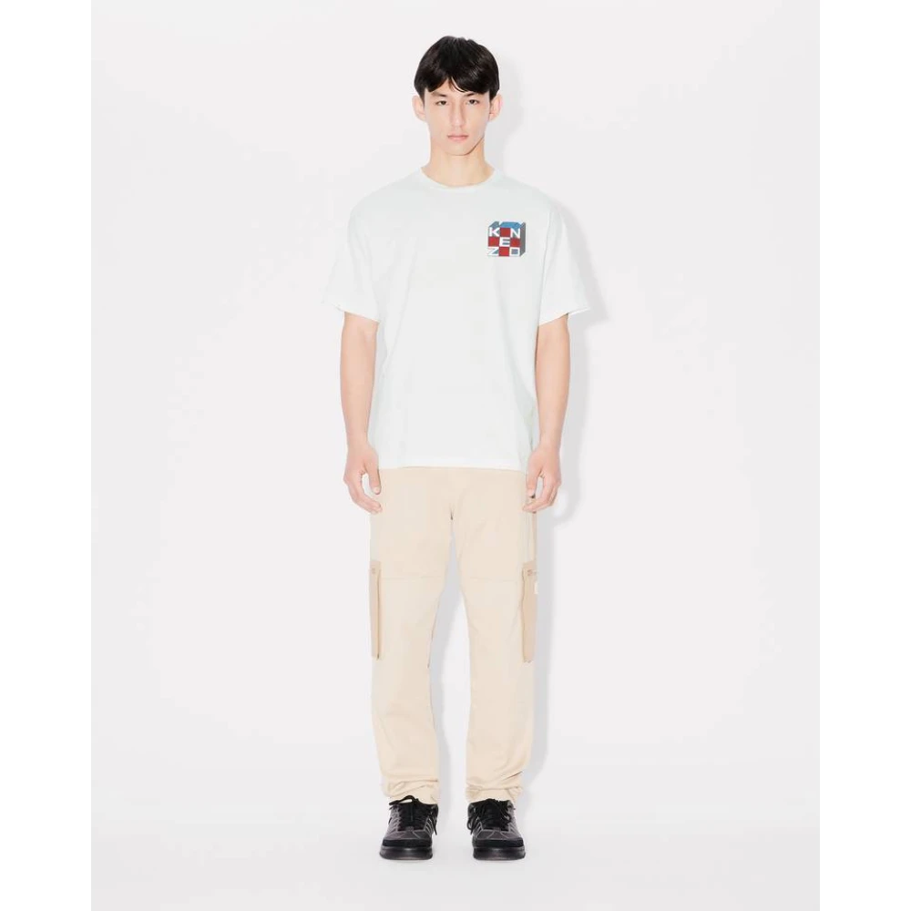 Kenzo Kube Design Wit T-shirt White Heren