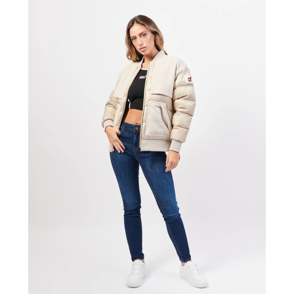 Afterlabel Beige Jassen met Gewatteerde Mouwen Beige Dames