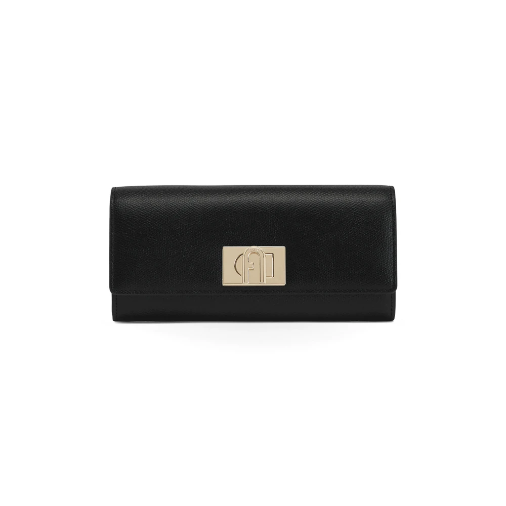 Furla Vrouw Zwart Accessoires Dames, One Size, Leer, 1927 Continental Wallet Xl