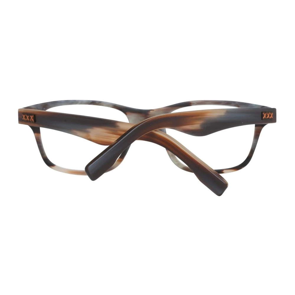 Ermenegildo Zegna Bruine Trapezium Optische Brillen met Veerscharnier Brown Heren