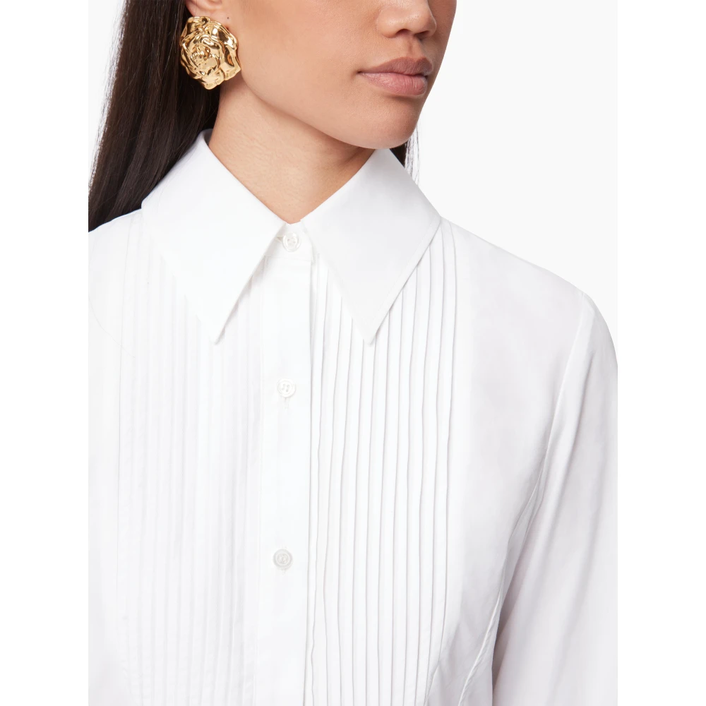 Nina Ricci Witte Katoenen Poplin Overhemdjurk White Dames