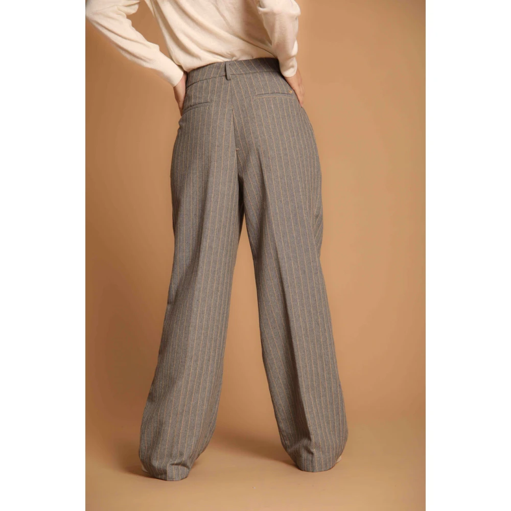 Mason's Grijze Chino Broek met Lurex Streep Gray Dames