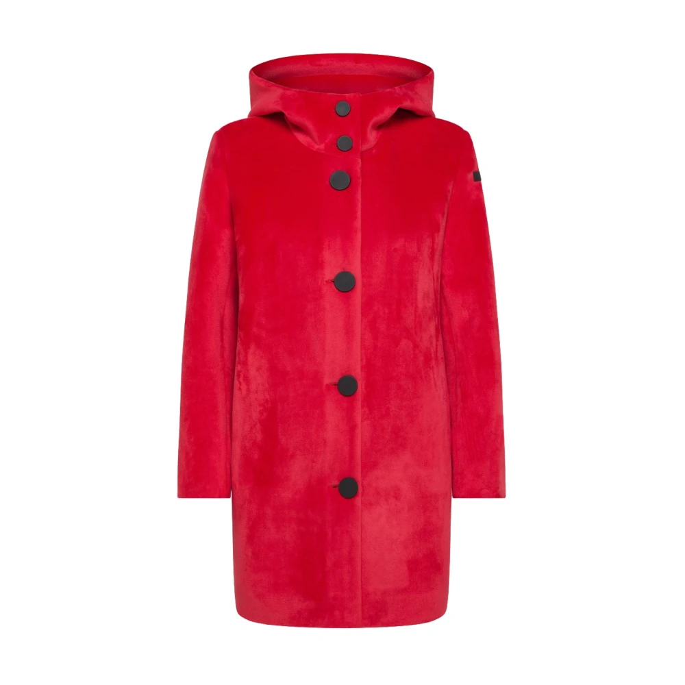 RRD Velvet Parka Coat Red Dames