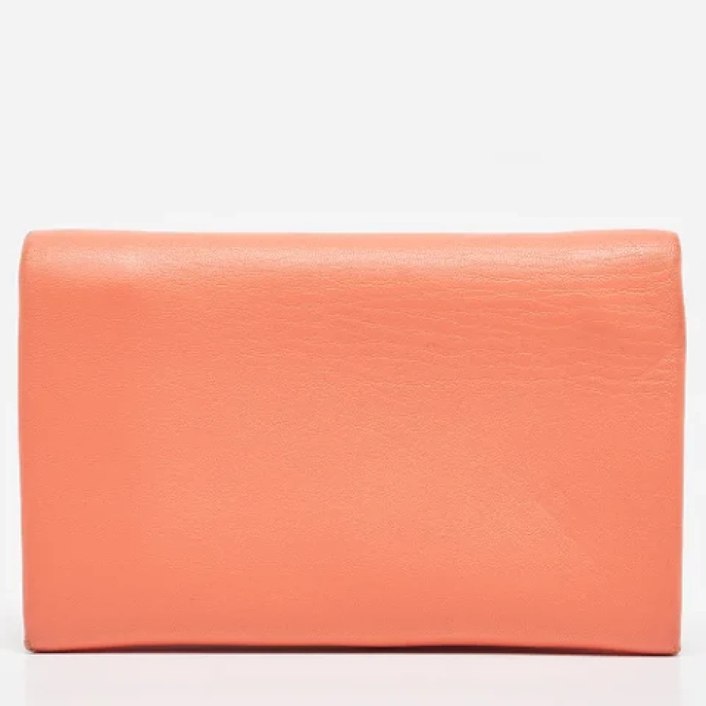 Chloé Pre-owned Leather wallets Orange Dames