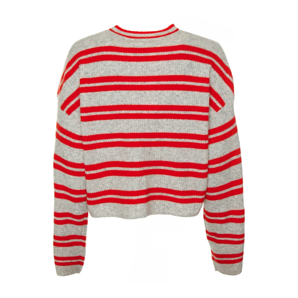 American vintage Gestreepte Boxy Gebreide Trui Gray Heren