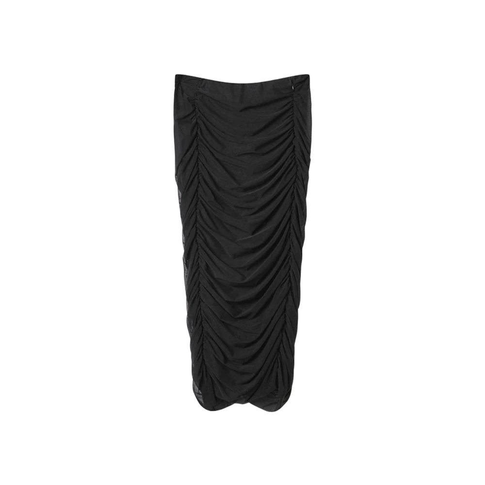 Mar De Margaritas Zwarte Tule Gerimpelde Lange Rok Black Dames
