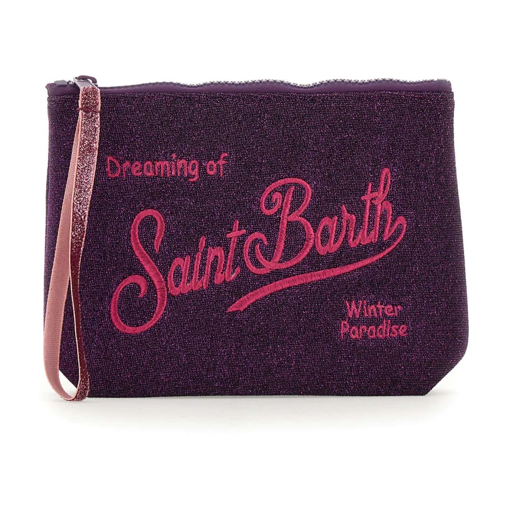 MC2 Saint Barth Paarse Lurex Clutch Tas met Bling Purple Dames