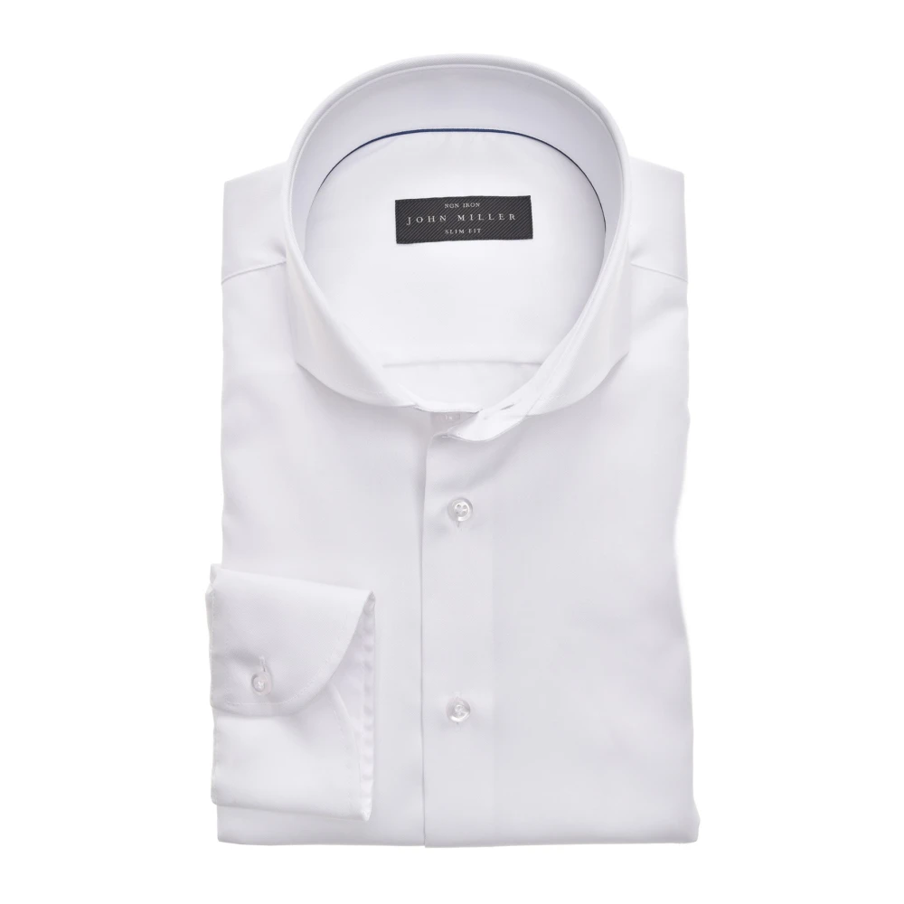 John Miller Witte overhemdjurk slim fit katoen White Heren
