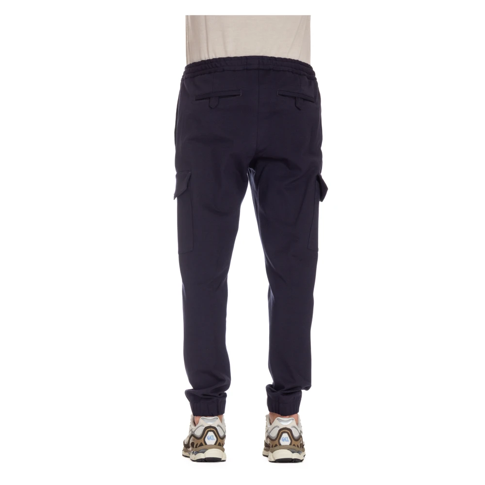 PT Torino Blauwe Cargo Broek Elastische Taille Blue Heren