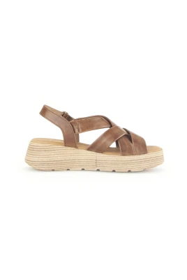 Brun Läder Kilklacksandal