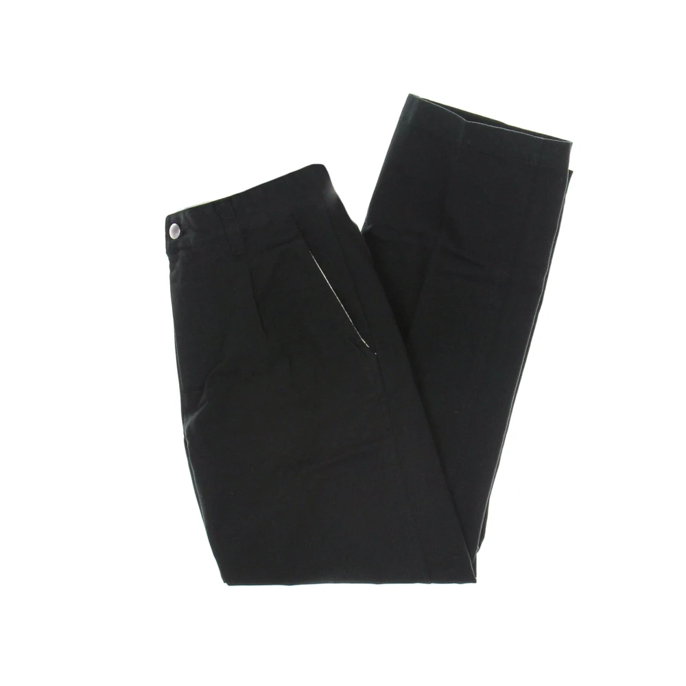 Obey Zwarte Katoenen Canvas Zomerbroek Black Heren