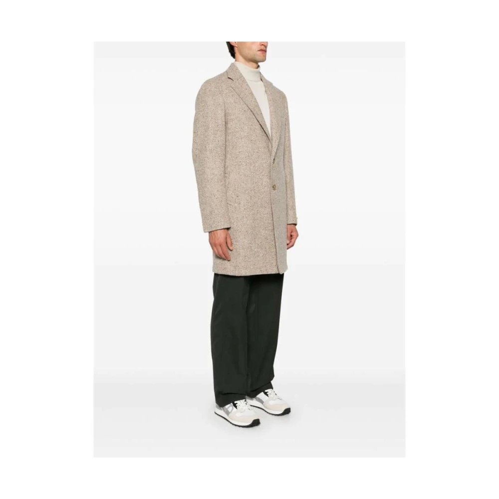 Gabo Napoli Bruine Wollen Jas Keperbinding Brown Heren