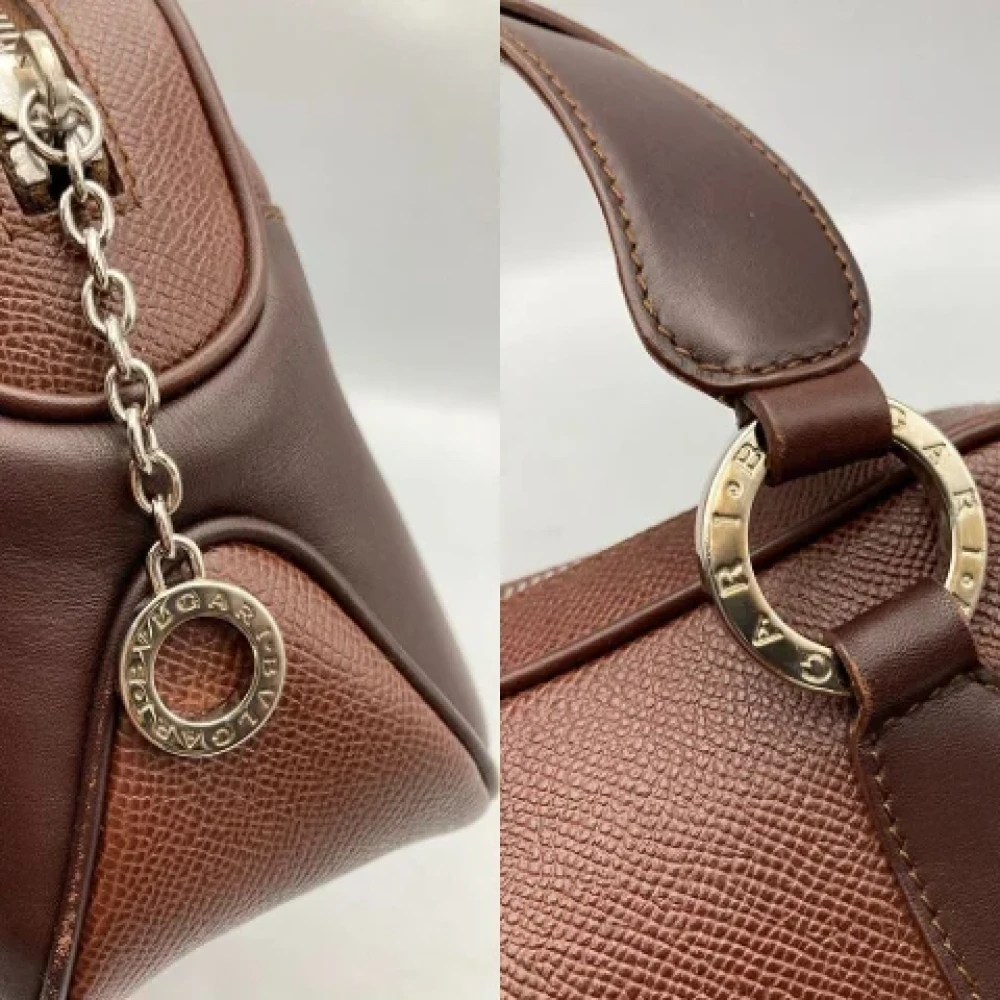 Bvlgari Vintage Pre-owned Leather handbags Brown Dames
