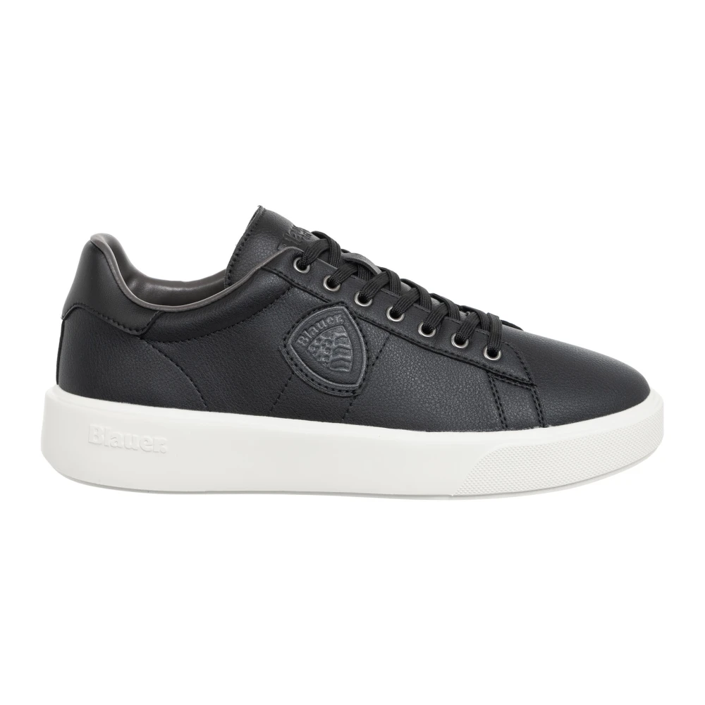 Blauer Men's Black Sneakers, 11 Uk, Plain Lace-Up Trainers