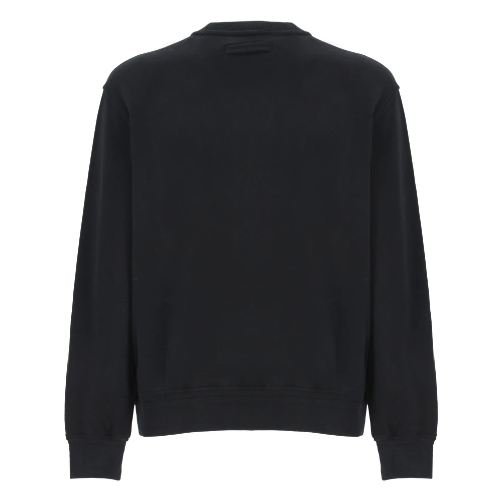 Ermenegildo Zegna Zwarte Katoenen Sweatshirt met Contrasterend Logo Black Heren
