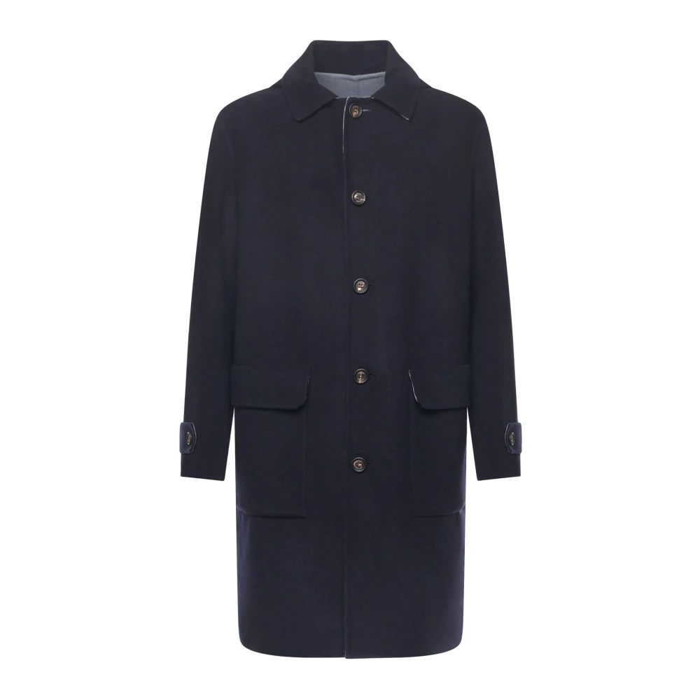 Eleventy Men's Blue Single-Breasted Coat
