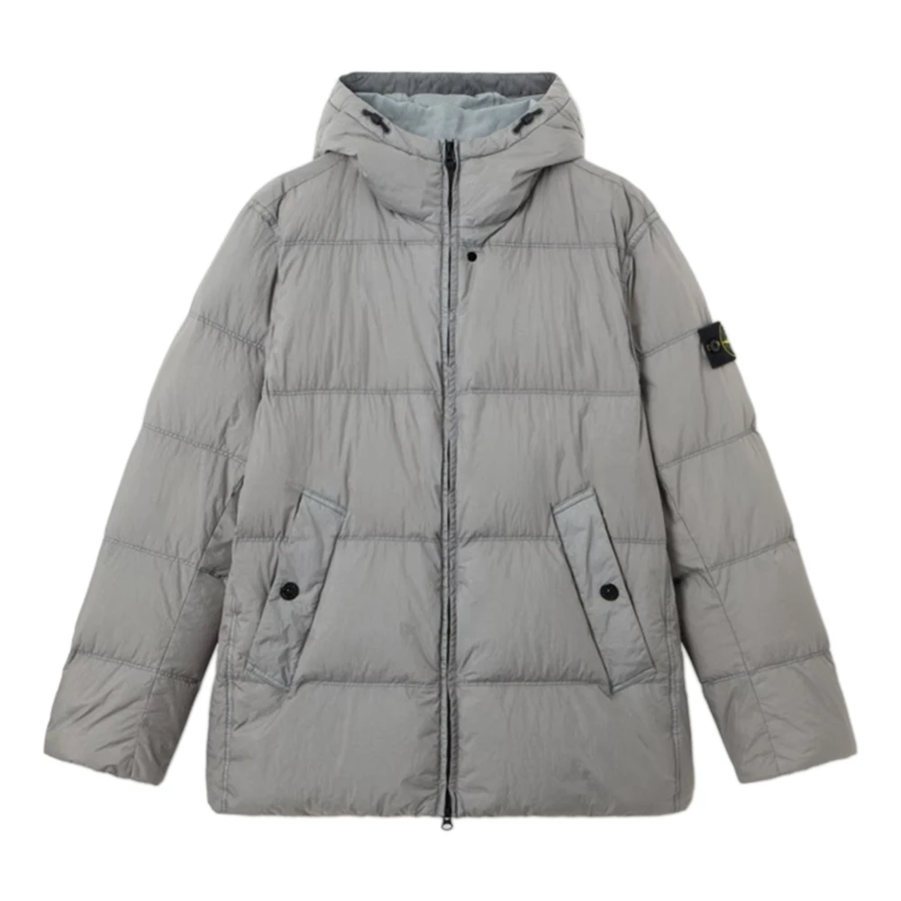 Stone Island - Crinkle Reps Daunenjacke - Jackets - Herren - Grau - M - Bild 4