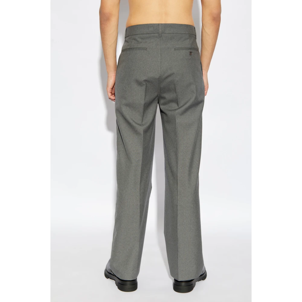 Marni Wollen broek met plooien Gray Heren