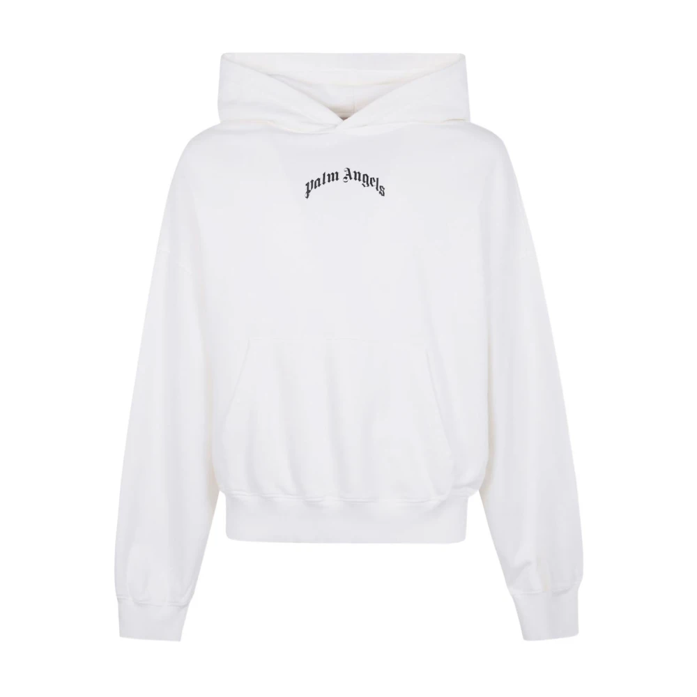 Palm Angels Men's White Logo Print Sweater
