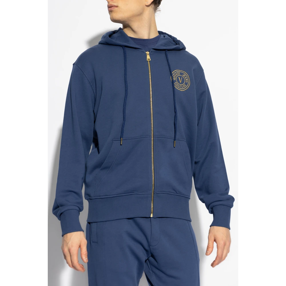 Versace Jeans Couture Rits-sweatshirt Blue Heren