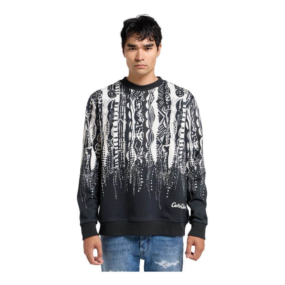 carlo colucci Pixel Gebreid Sweatshirt Black Heren