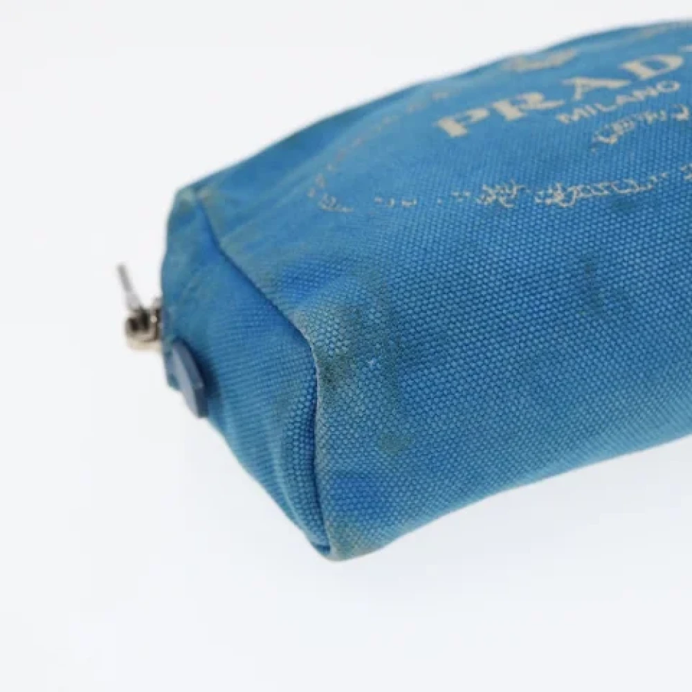 Prada Vintage Pre-owned Canvas pouches Blue Dames