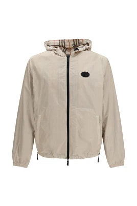 Reversibel rutig Newport-jacka med huva
