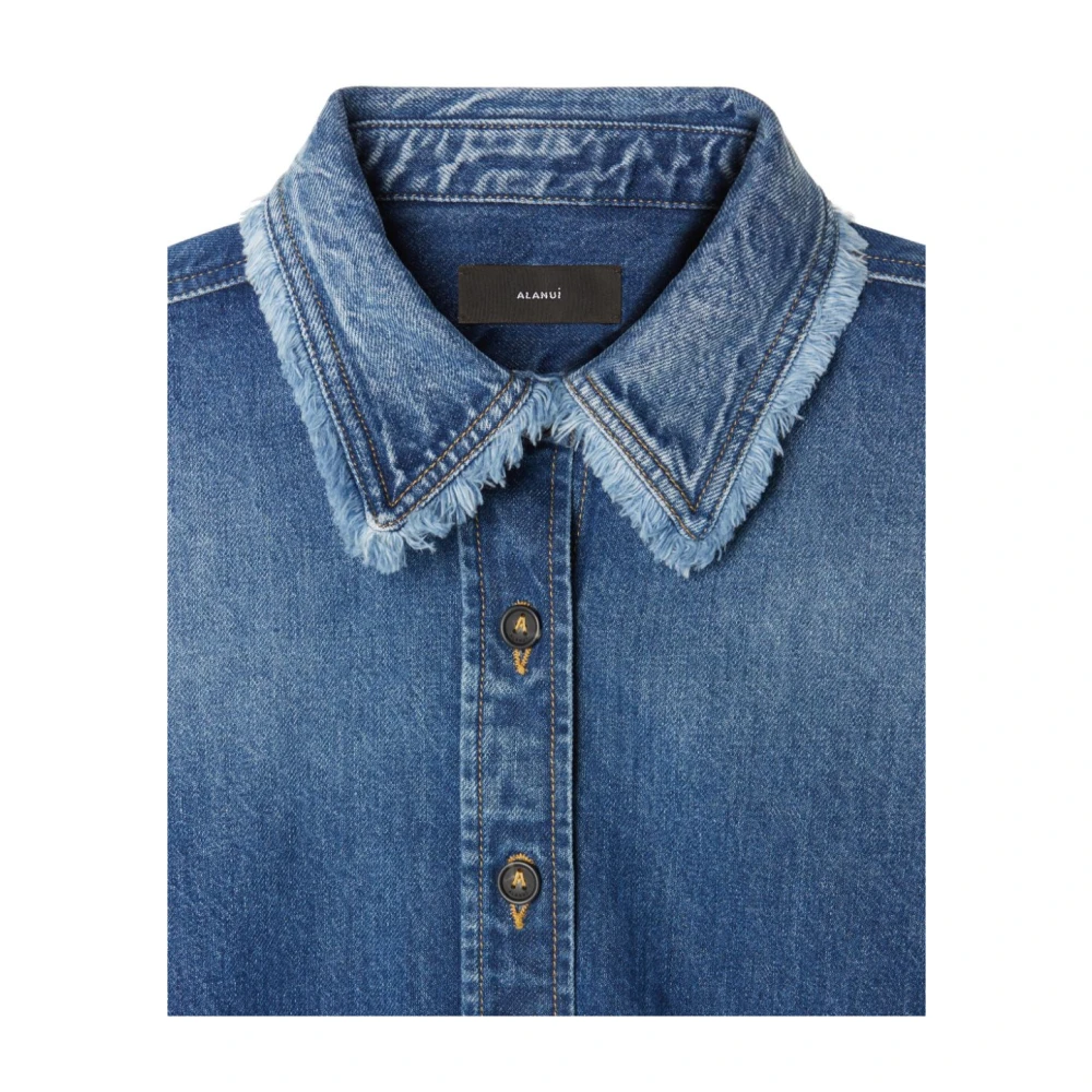 Alanui Blauwe Blouse met Lange Mouwen Blue Dames