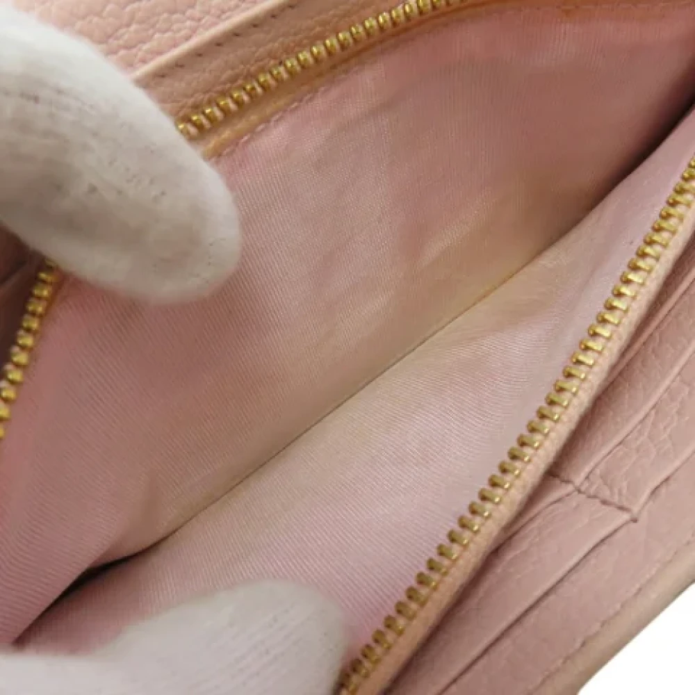 Miu Pre-owned Leather wallets Pink Dames