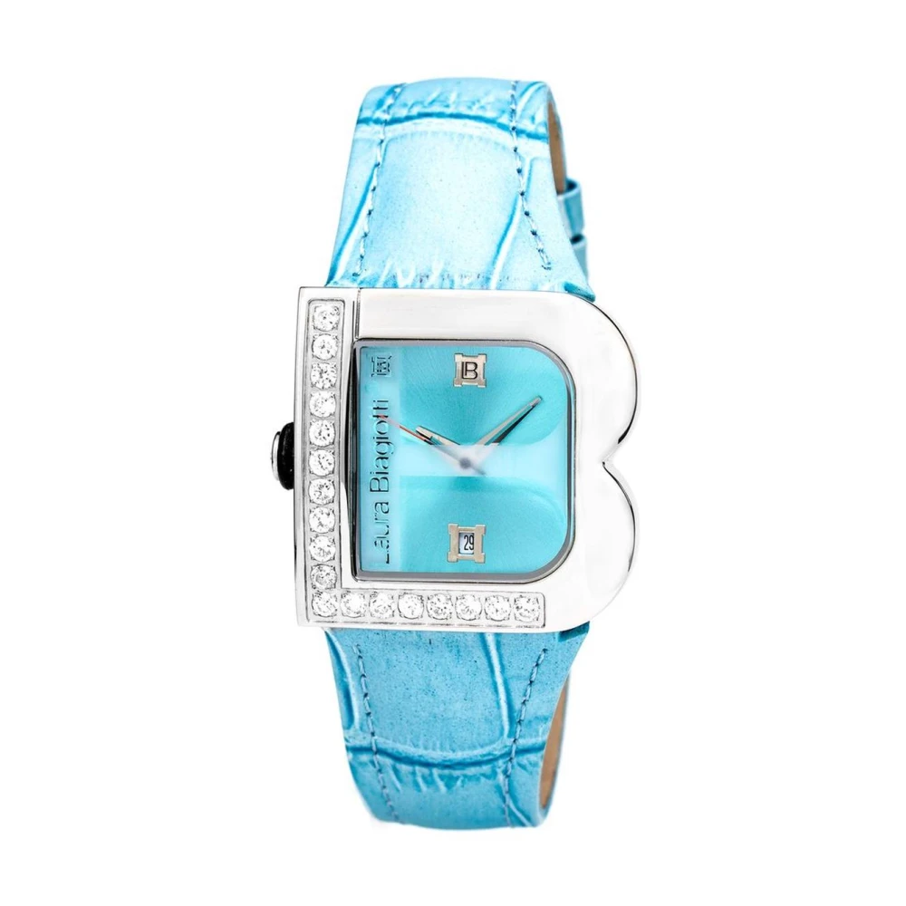 Laura Biagiotti Damen Blau Lederuhr Mit Eleganten Details