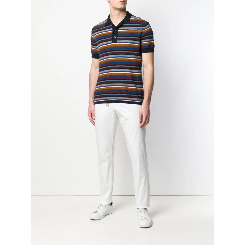 White Sand Gebelde Slim-Fit Katoenen Broek White Heren
