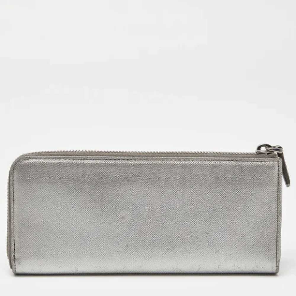 Prada Vintage Pre-owned Leather wallets Gray Dames